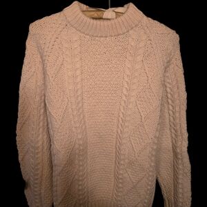 Cream Cable Knit Women's Sweater